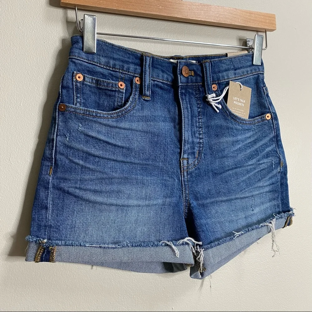 Madewell Glenoaks Wash High Rise Cuffed Denim Shorts Size 23